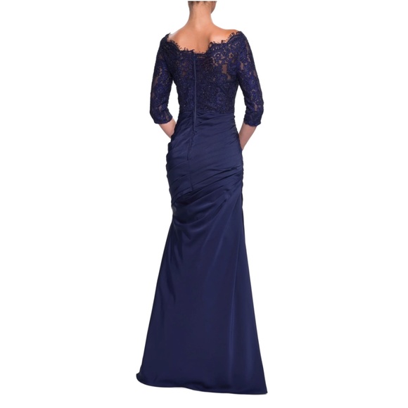 La Femme 24926 Sparkle Lace Bodice Trumpet Gown - Picture 4 of 11